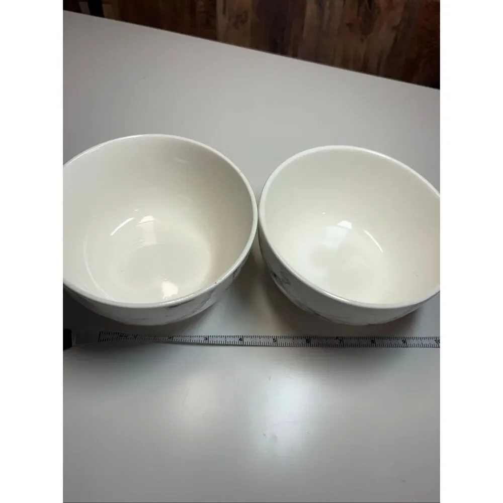 Royal Norfolk Marble Pattern Soup Cereal Bowls Set Of 2 White Gray